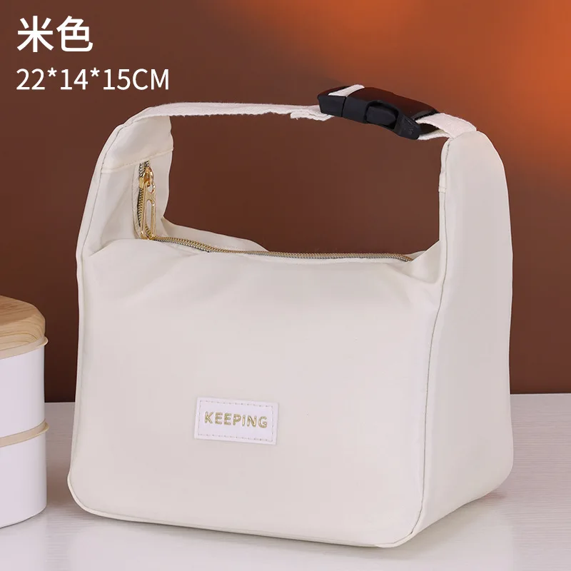 Luxurious New Hand-Held Buckle Lunch Box Bag Large-Capacity Work Lunch Insulated Student Lunch Bag Rice Bag thumbnail 4