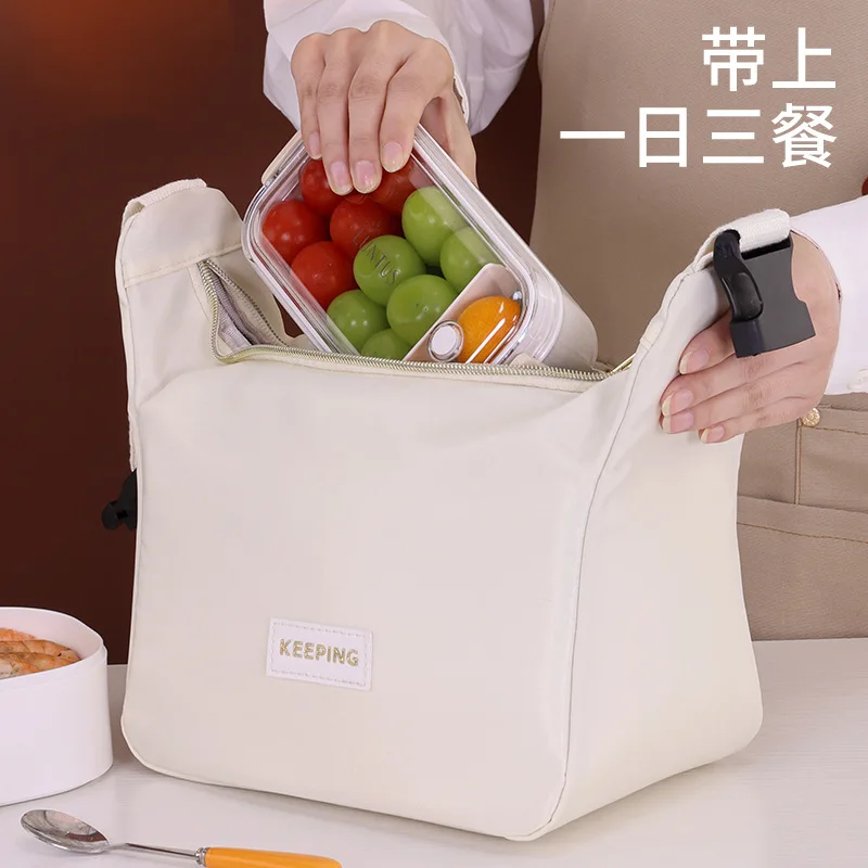 Luxurious New Hand-Held Buckle Lunch Box Bag Large-Capacity Work Lunch Insulated Student Lunch Bag Rice Bag thumbnail 3