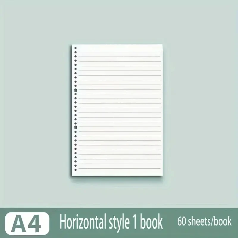60 Sheets Notebook Refill Notepad Loose Leaf Binder Paper A4/ B5/A5 Blank/Grid/Lined Notebooks Writing Pads Office School thumbnail 6