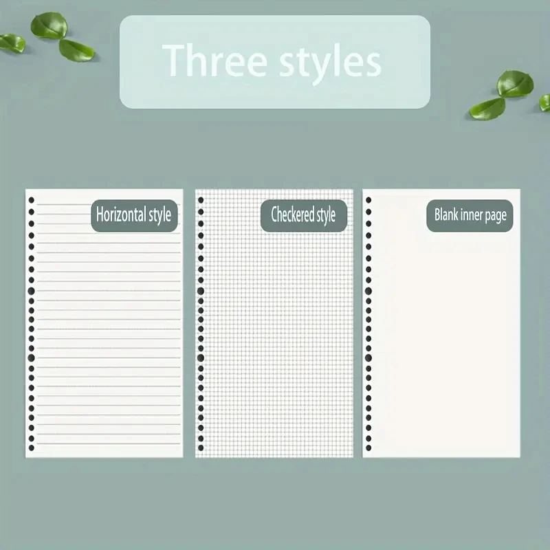60 Sheets Notebook Refill Notepad Loose Leaf Binder Paper A4/ B5/A5 Blank/Grid/Lined Notebooks Writing Pads Office School thumbnail 2