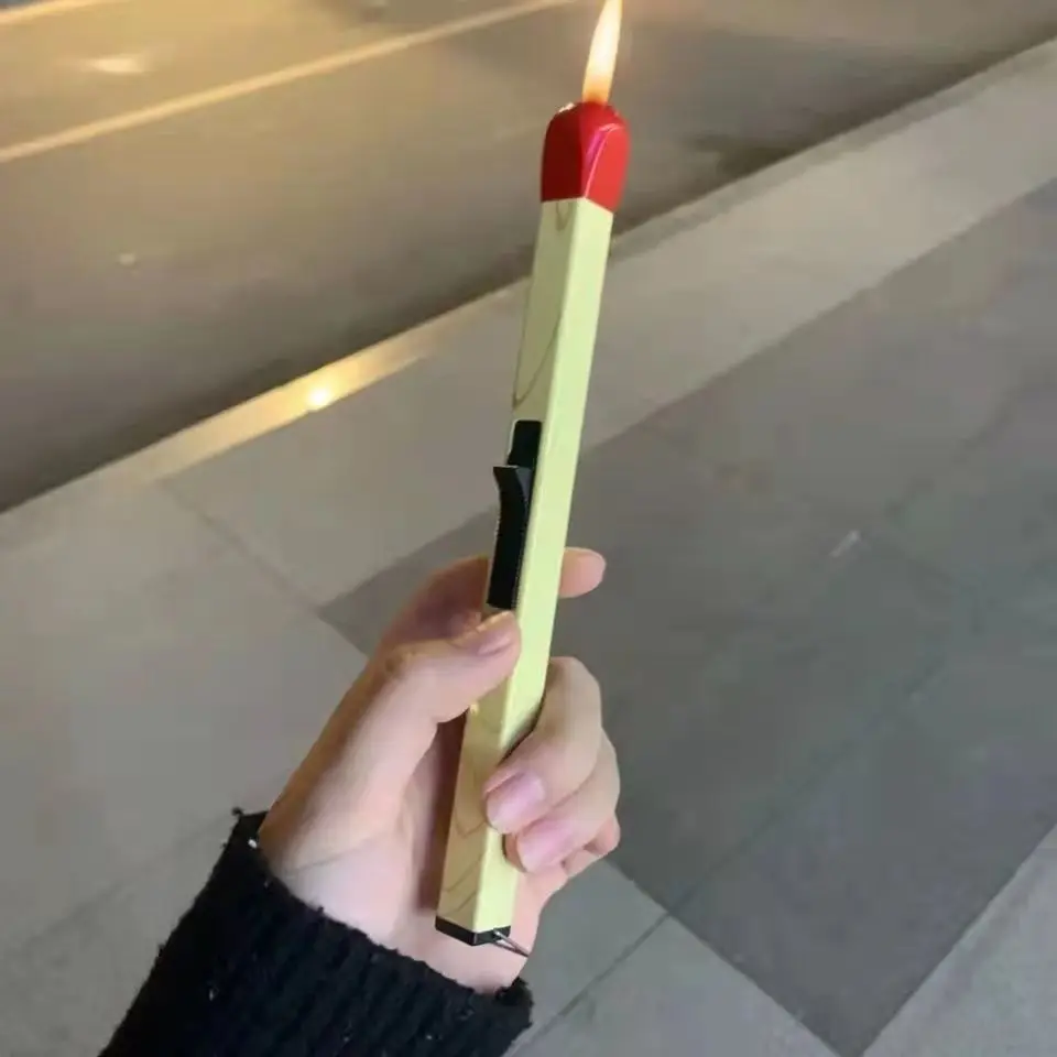 Long Matches Refillable Reusable Lighter Butane Fuel Barbecue Gas Stove Survival Tools Outdoor Men Women Cigarette Accessories
