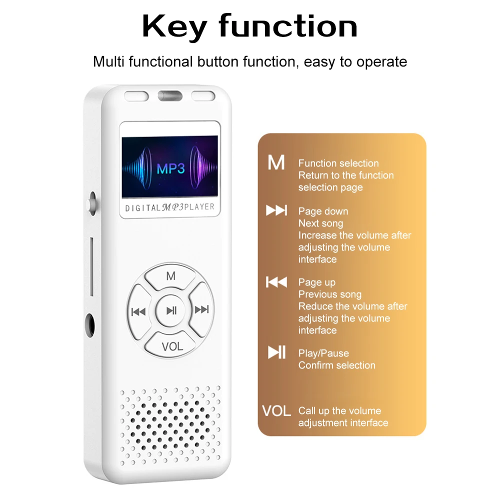 2025 New Mini Portable MP3 Player HiFi Music Player Built-in Speaker For Walkmen with E-Books Recording FM Radio Reproductor MP3 thumbnail 5