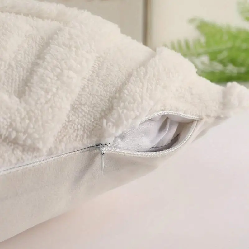 1Pcs Solid Color Plush Pillowcase Diamond Grid Sofa Cushion Pillow Cover Sofa Living Room Decor Home Decoration Cushions Cover thumbnail 2