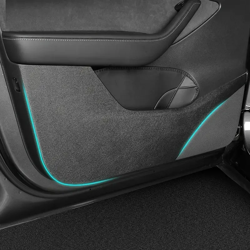 Car Door Anti-Kick Pad For Tesla Model Y Juniper 2025 Leather Sticker Trim Kit Side Door Protector Cover Car Interior Decoration thumbnail 4