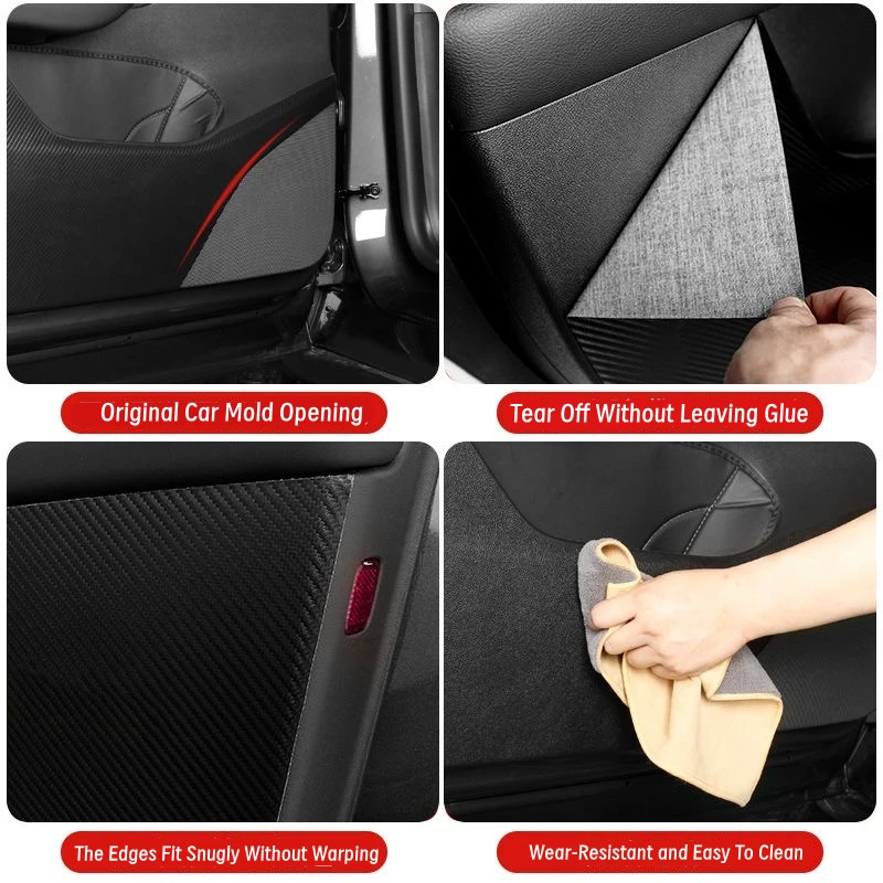 Car Door Anti-Kick Pad For Tesla Model Y Juniper 2025 Leather Sticker Trim Kit Side Door Protector Cover Car Interior Decoration thumbnail 5