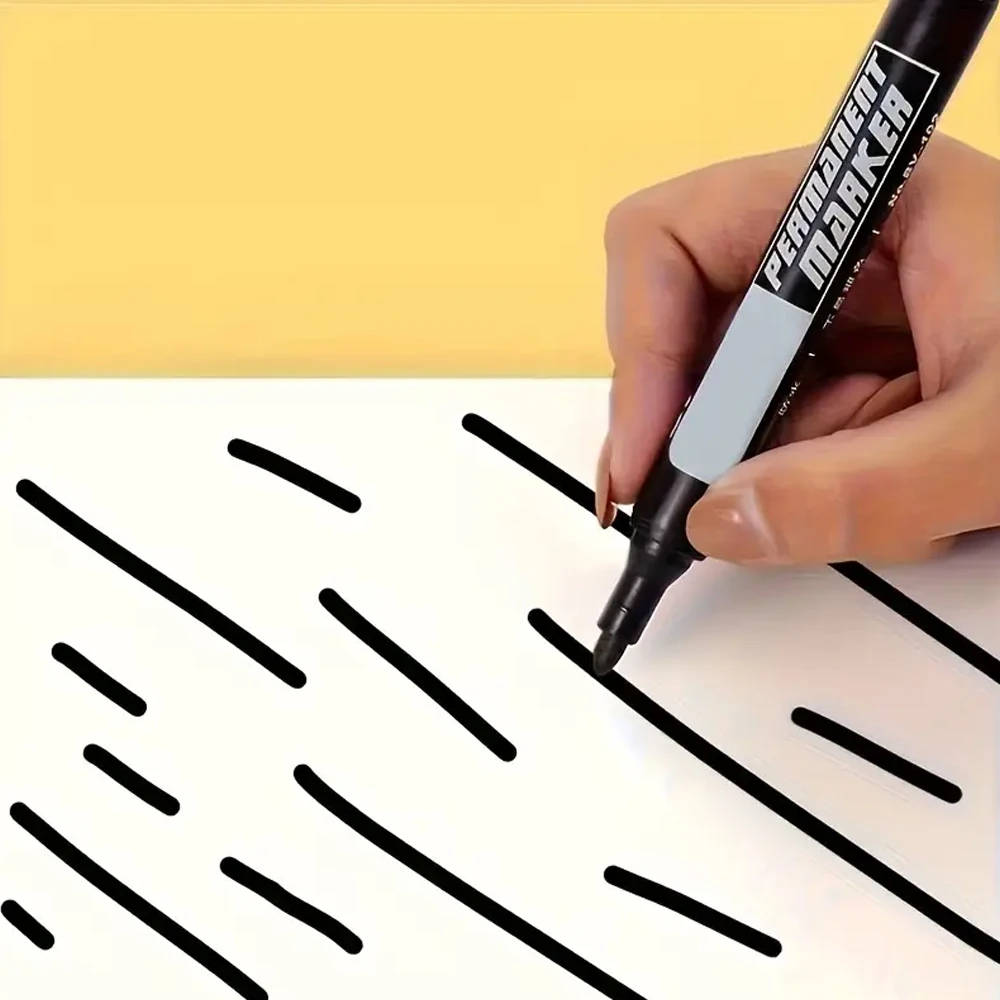 1-100Pcs Waterproof Oil-based Marker Pen Quick Dry Black Blue Red Ink Permanent for Metal Glass Stationery Art School Supply thumbnail 4
