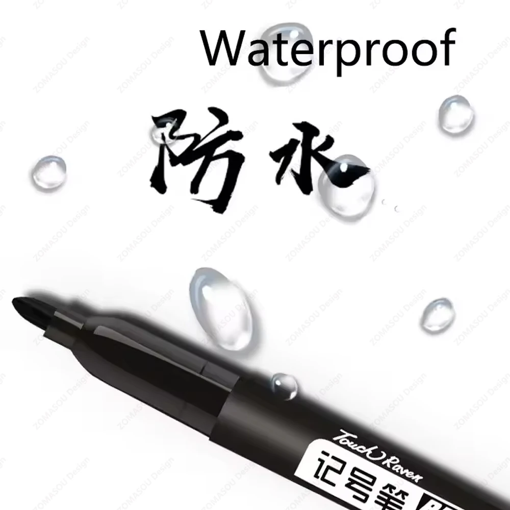 1-100Pcs Waterproof Oil-based Marker Pen Quick Dry Black Blue Red Ink Permanent for Metal Glass Stationery Art School Supply thumbnail 2