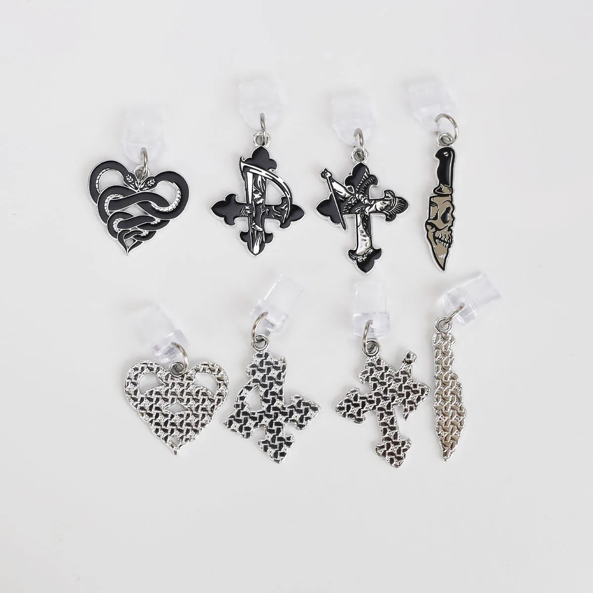 Mobile Phone Dust Plug Pendant Accessories Decoration Heart-shaped Double Snake Love Skull Cross For Iphone Type-c Port thumbnail 6