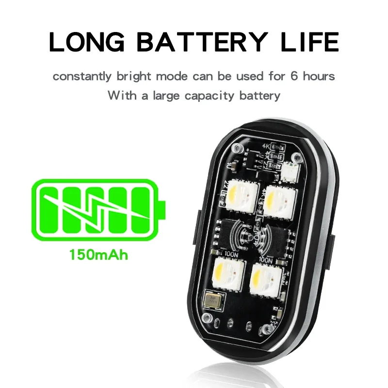 Wireless Light Aircraft Airplane Helicopter Warning Lights RGB Led Strobe lights Motorcycle Lights LED Flash with USB Charging thumbnail 3
