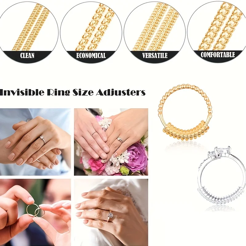 Transparent Silicone Ring Size Adjuster Invisible Spring Tightener for Loose Rings Jewelry Size Adjustment Tool thumbnail 6