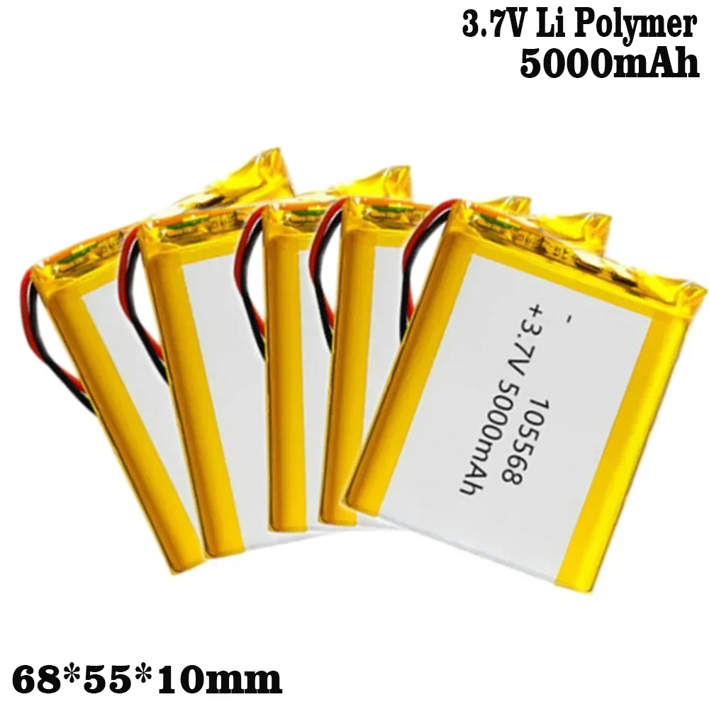105568 3.7V5000mAh Polymer Lithium LiPo Battery for Camping Lights GPS DVD E-book Tablet Pc Laptop Power Bank Video Game1-10PCS thumbnail 4