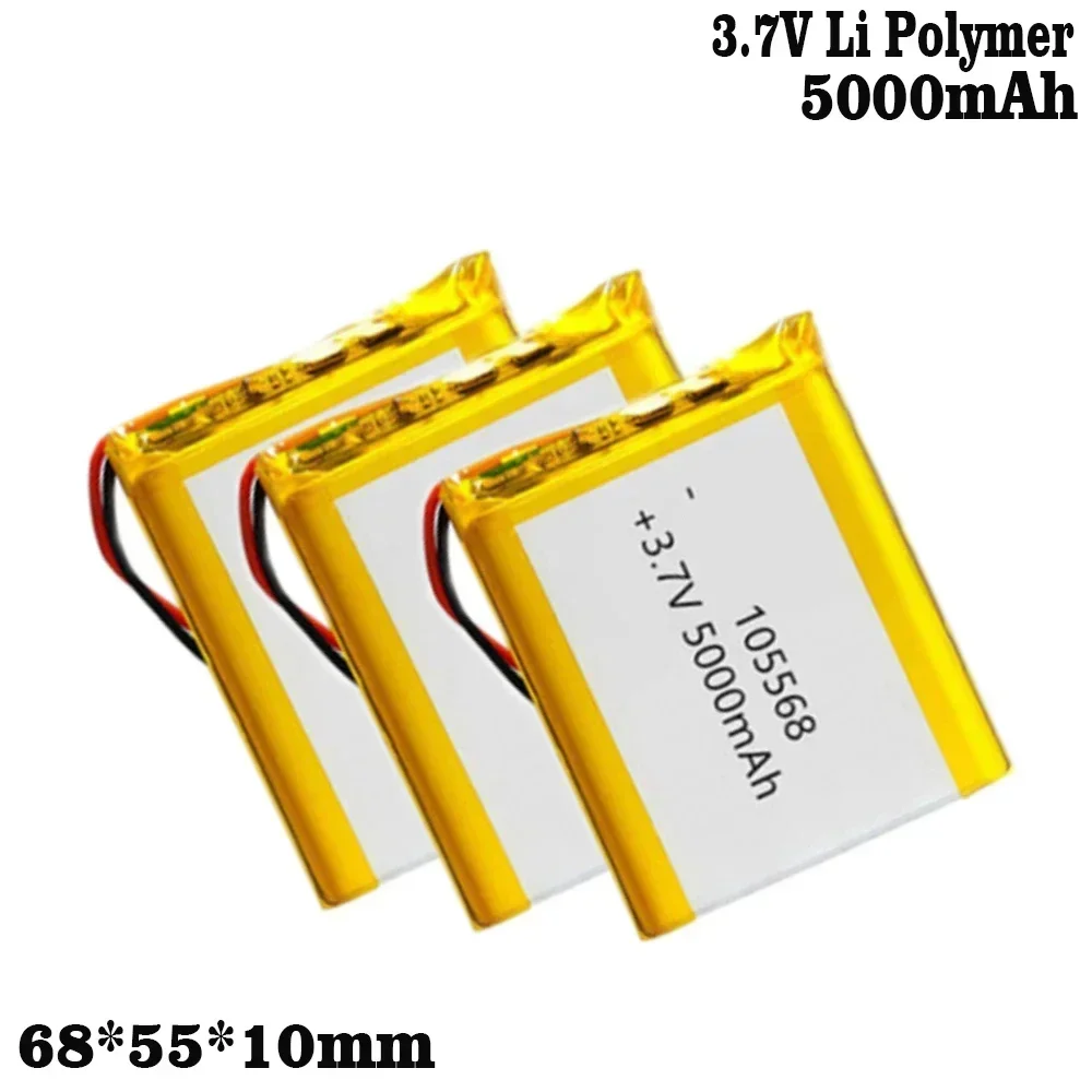 105568 3.7V5000mAh Polymer Lithium LiPo Battery for Camping Lights GPS DVD E-book Tablet Pc Laptop Power Bank Video Game1-10PCS thumbnail 3
