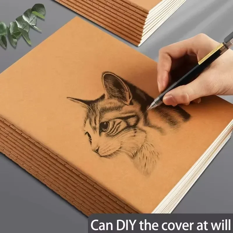 A5 B5 Vintage Kraft Paper Notebook Travel Diary Meeting Scheduler for Students School Supplies Office Stationery Durable Gift thumbnail 4