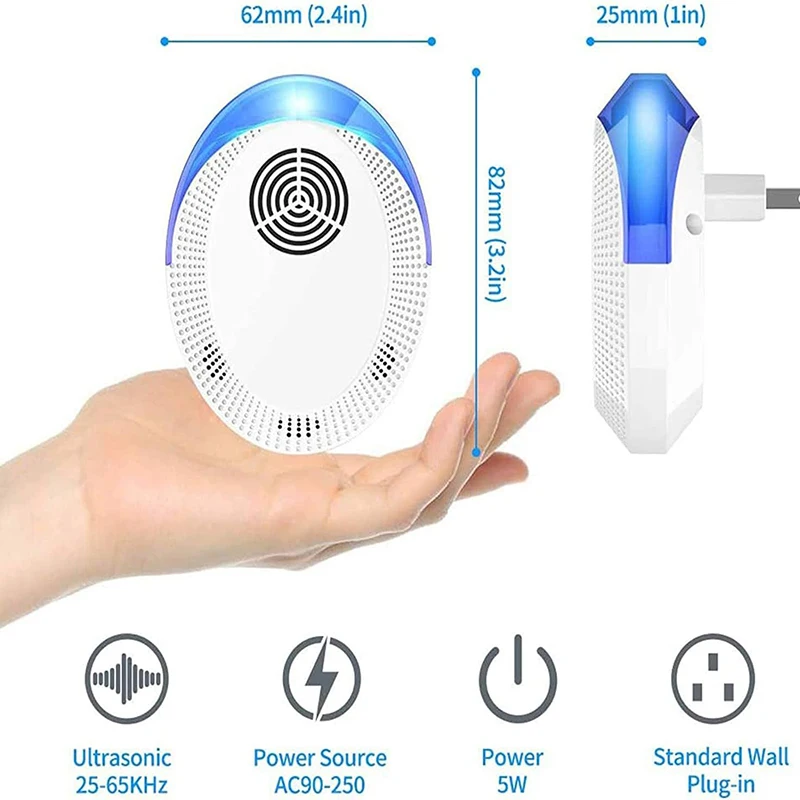 Ultrasonic Pest Repellents Mouse Cockroach Mosquito Insect Long Service Life Repeller Essential Summer Mosquito Reject Repellent thumbnail 5