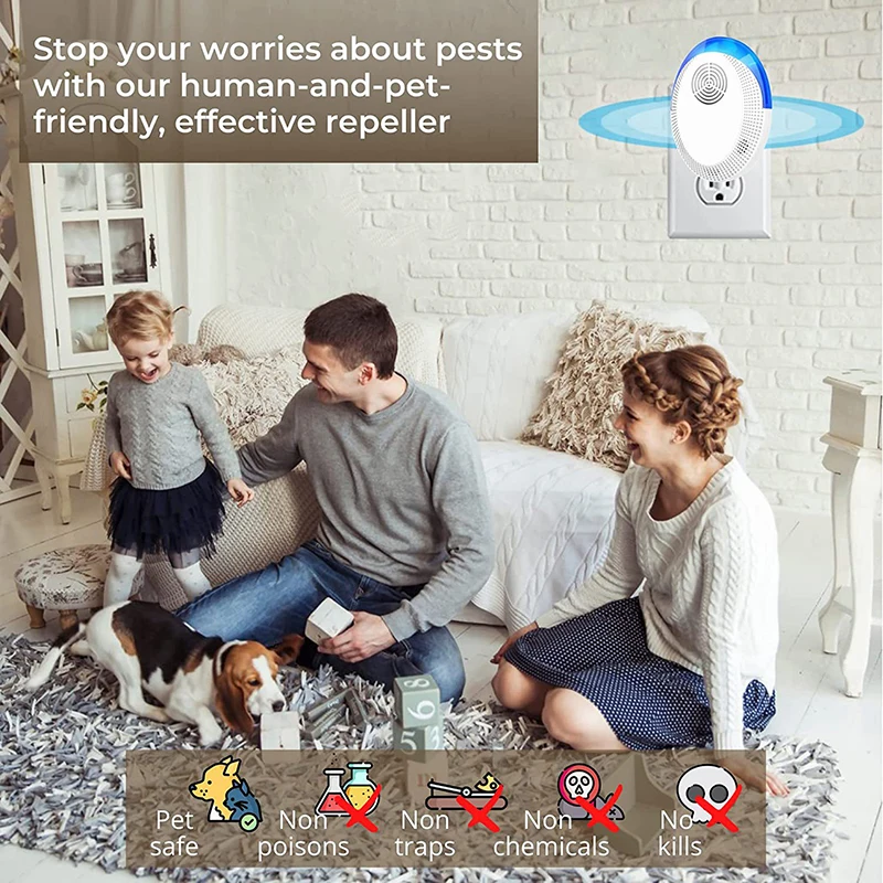 Ultrasonic Pest Repellents Mouse Cockroach Mosquito Insect Long Service Life Repeller Essential Summer Mosquito Reject Repellent thumbnail 3