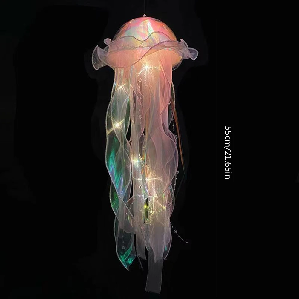 LED Jellyfish Lamp Colored DIY Mermaid Jellyfish Light Hand-held Luminous Lantern Girls Birthday Party Wedding Decor Night Light thumbnail 6
