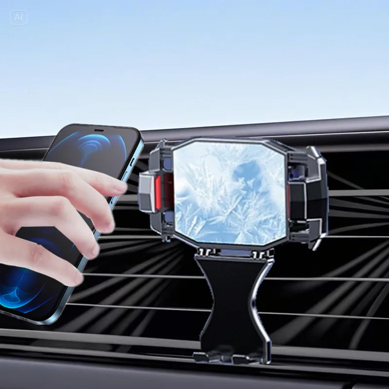 Car Phone Holder Cooler Air Vent Mount Phone Cooler Cell Phone Fan For iPhone Samsung Xiaomi Huawei Cooling Radiator Cooler