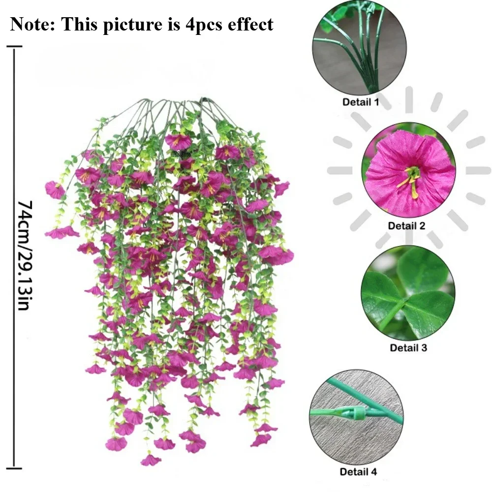 Artificial Flower New Artificial Hanging Flowers and Plants Easter Decoration 2025 UV-resistant and Realistic Room Decor Wedding thumbnail 6