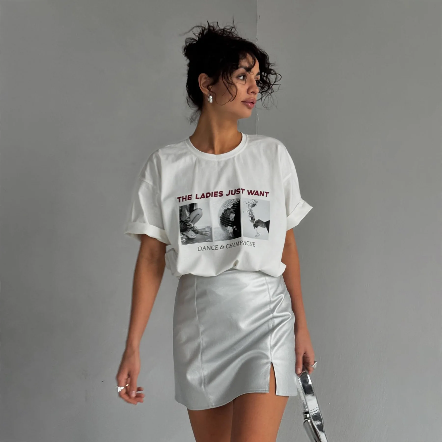 Fashion European American Letter Printing Graphic Womens T Shirt 90s Design Y2K Hip Hop High Street Short Sleeved Couple Tops