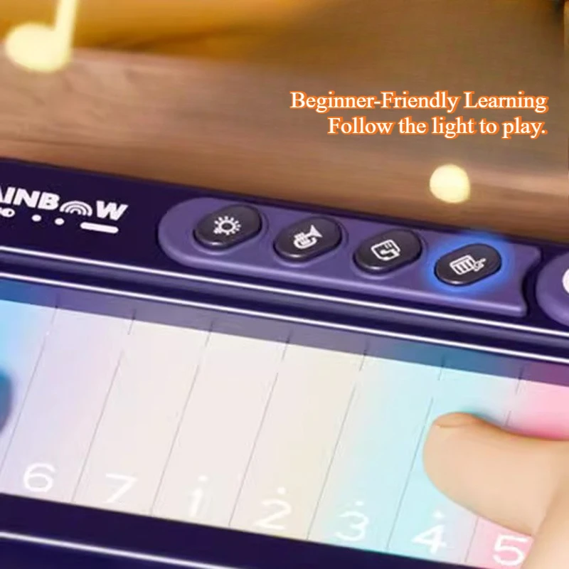 Glowing Rainbow Piano Keyboard Touchscreen Musical Toy with 13 Melodies Portable Electronic Music Toys for Kids Ages 3-6 thumbnail 4