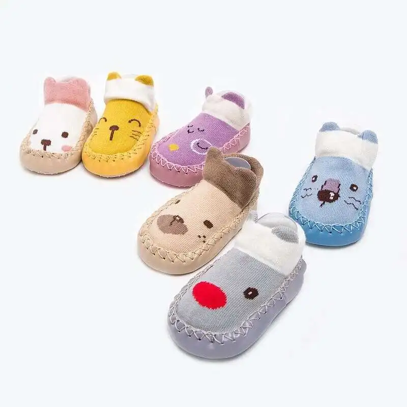1 Pair Fashion Cute Baby Socks With Rubber Soles Infant Spring Autumn Winter Children Floor Socks Shoes Anti Slip Soft Sole Sock thumbnail 2