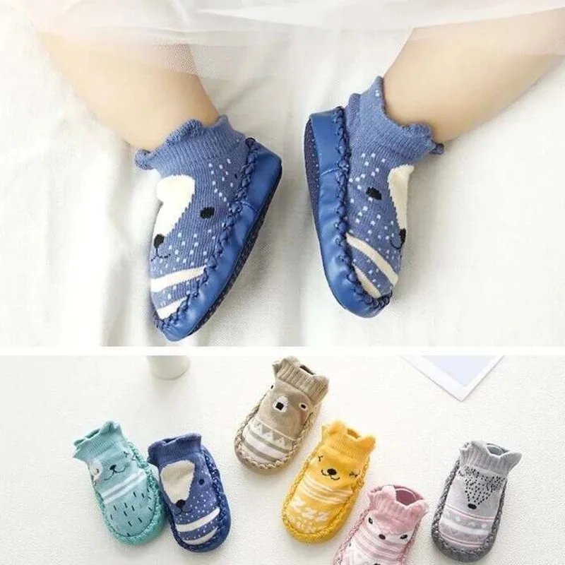 1 Pair Fashion Cute Baby Socks With Rubber Soles Infant Spring Autumn Winter Children Floor Socks Shoes Anti Slip Soft Sole Sock
