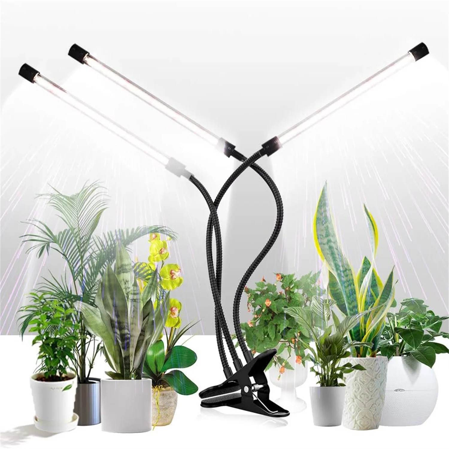 LED Plant Growth Lamp Three-Head Indoor Plant Growth Lamp Full Spectrum Plant Growth Lamp With Clip Seed Automatic Switch Timing thumbnail 4