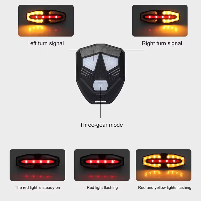 Turn Signal Bike Tail Lights Wireless Remote Control Bicycle Taillight Direction Indicator Rechargeable Road Cycling Rear Lamp thumbnail 5