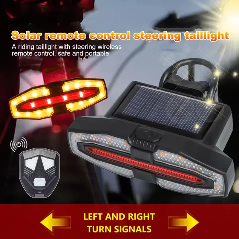 Turn Signal Bike Tail Lights Wireless Remote Control Bicycle Taillight Direction Indicator Rechargeable Road Cycling Rear Lamp thumbnail 2