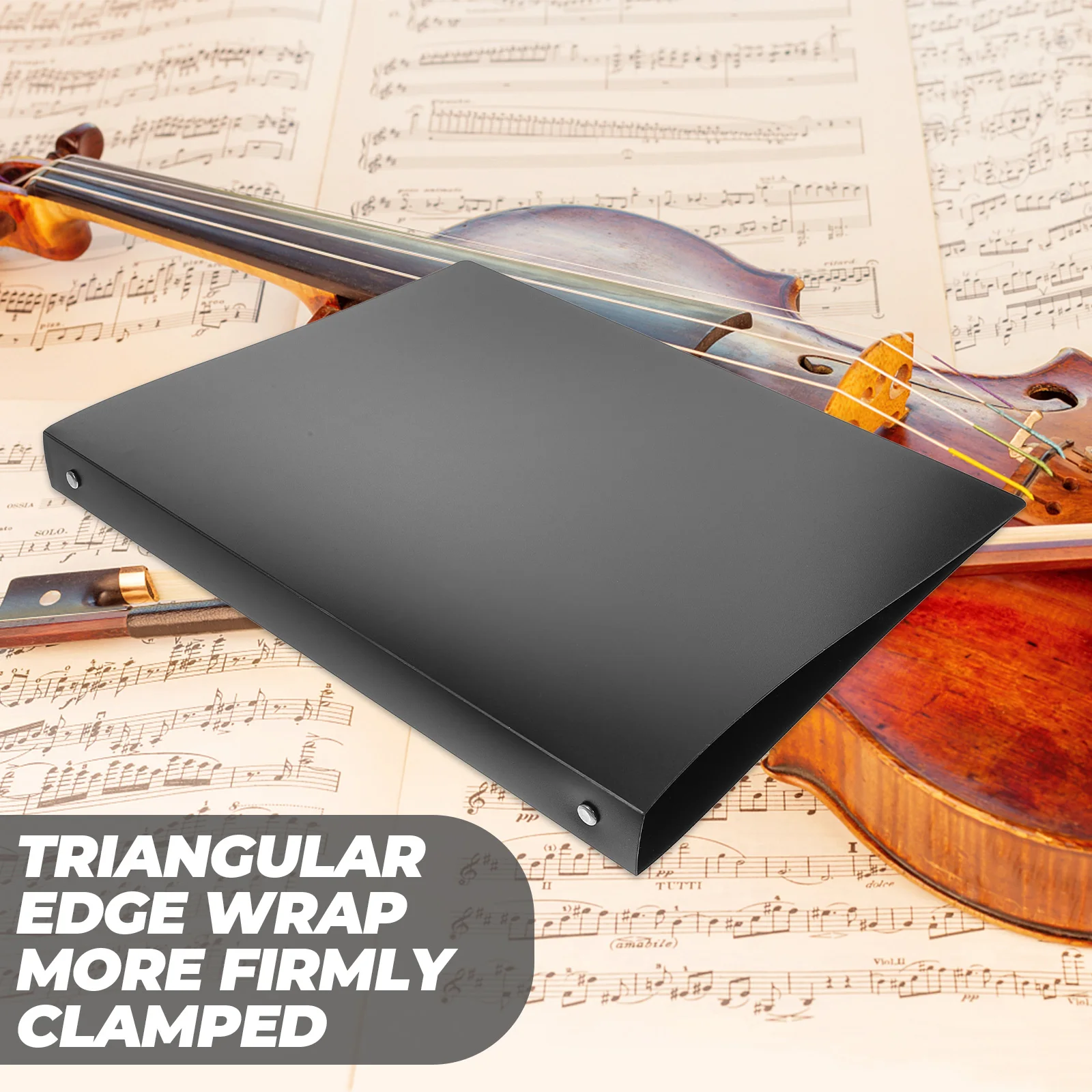 Black Cover Four Hole A4 File Folder Pp Material Metal Ring Binder Document Storage Office ganizer Music Score Folder thumbnail 5