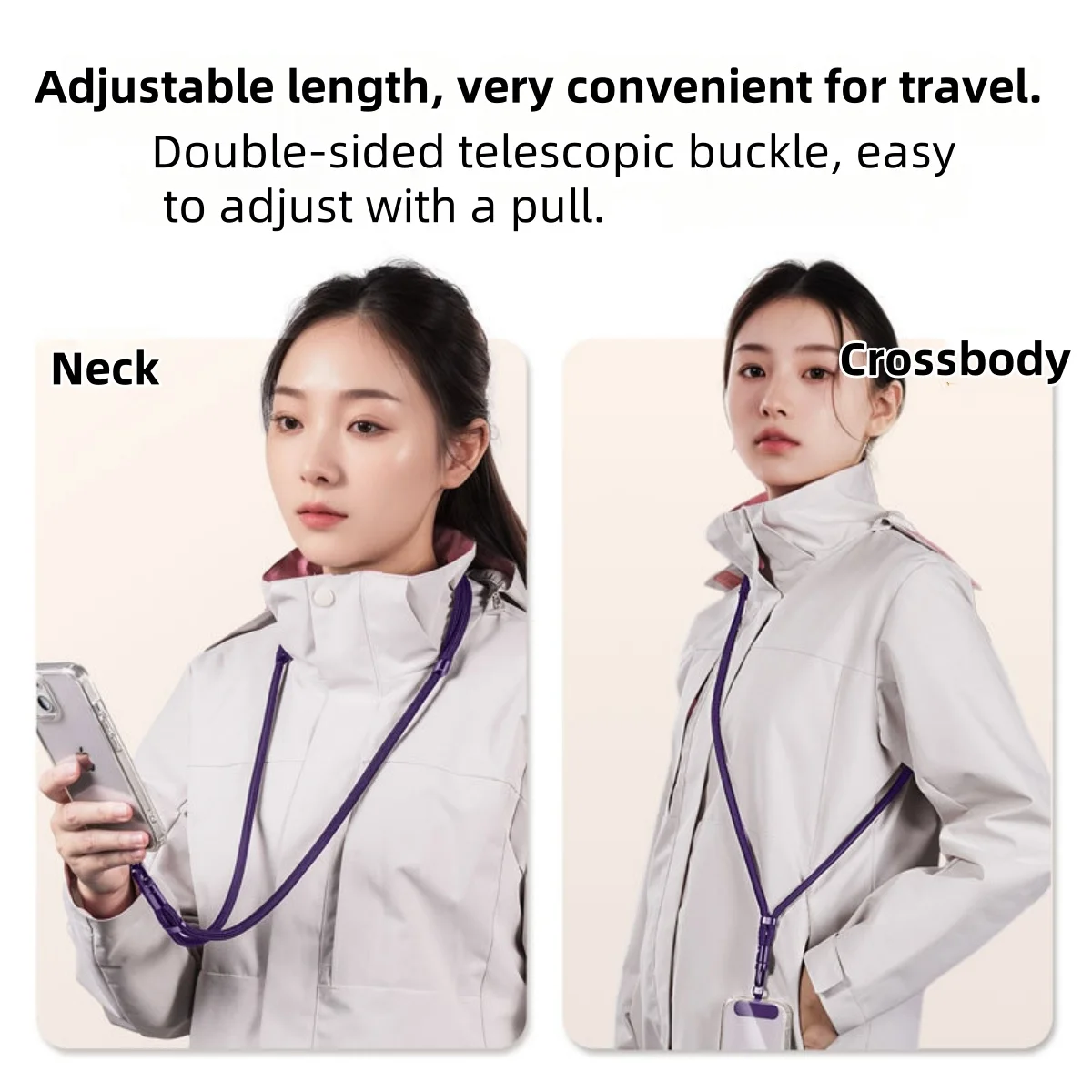Universal Phone Lanyard with Clip Upgraded Anti-Drop 360° Rotation Adjustable Neck/Crossbody Strap for All Phone Cases thumbnail 6