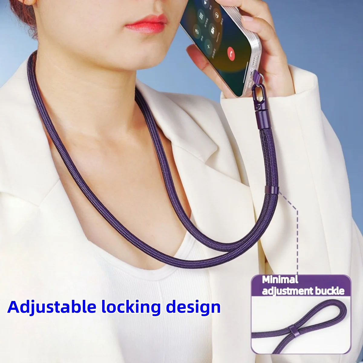 Universal Phone Lanyard with Clip Upgraded Anti-Drop 360° Rotation Adjustable Neck/Crossbody Strap for All Phone Cases thumbnail 2