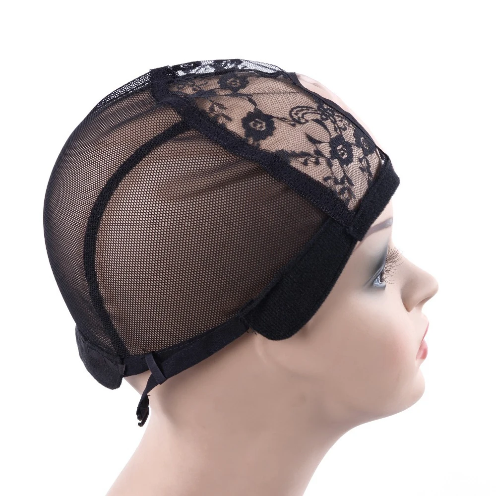 Middle U Part Weaving Wig Cap With 2 Hair Clips for Wig Making Hair Extension Weft DIY 56-58cm (Black) thumbnail 5
