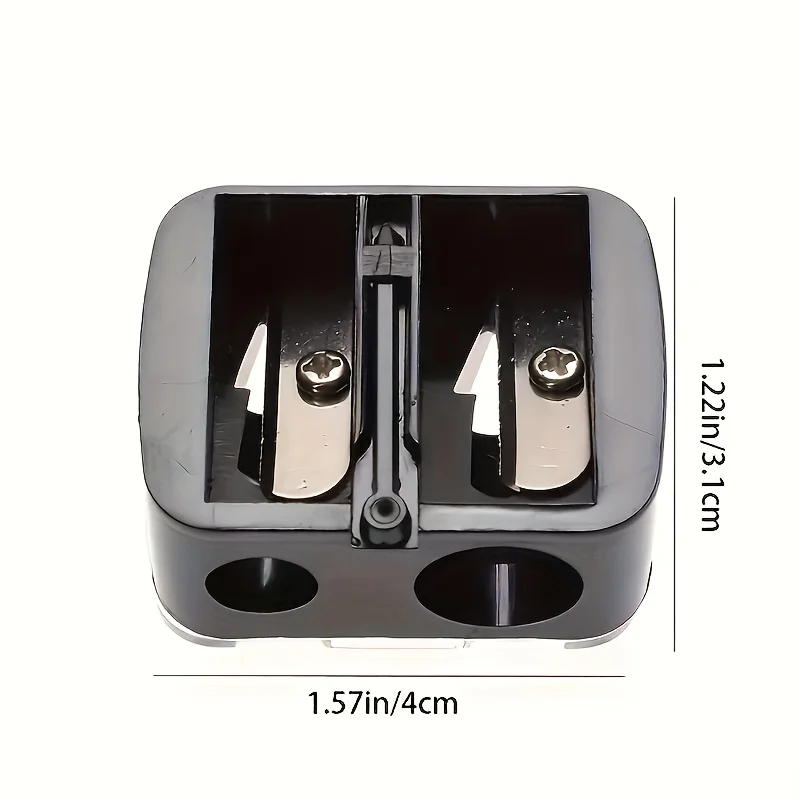 1PC Double Hole Pencil Sharpener Cosmetic Pencil Eyebrow Pencil Multi-purpose Automatic Pencil Sharpener, Office, School Supplie thumbnail 6