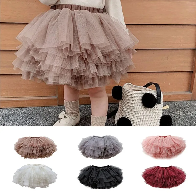 Hot Baby Girls Tulle Tutu Skirt Ballerina Pettiskirt Fluffy Children Ballet Skirts for Party Dance Princess Girl Tulle Clothes thumbnail 2