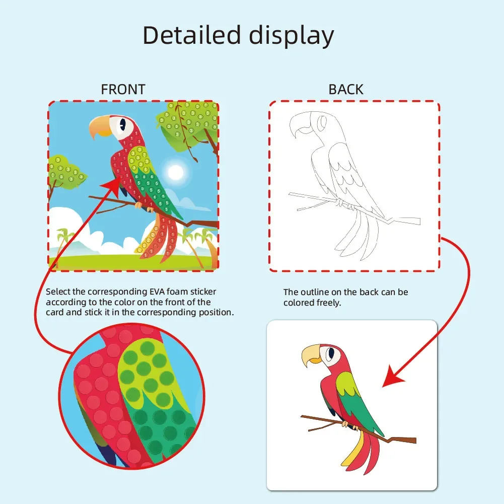 Mosaic Stickers Puzzle Art Kits DIY Handmade Crafts Paste Painting Toys Kids Early Education Toy Creative Gift Drawning Toy thumbnail 3