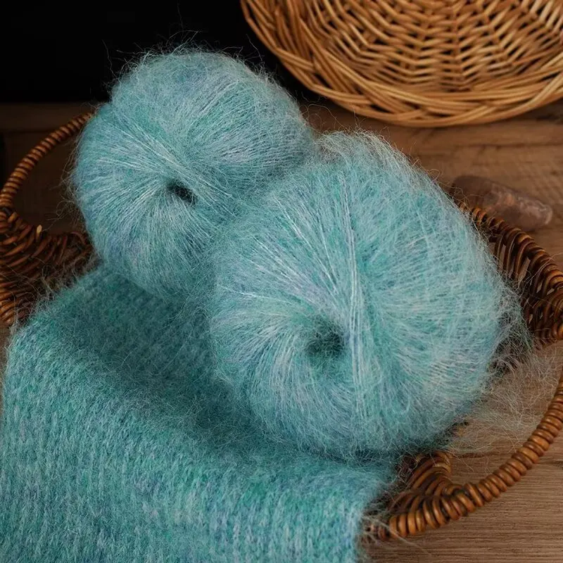 300g Colorful Long-Haired Alpaca Mohair Yarn, Handmade DIY Material, Knitting Needles, Autumn and Winter Fashion Women's Sweater, Coat, Shawl Yarn Ball, 1 Piece = 6 Pieces = 300 Grams thumbnail 4