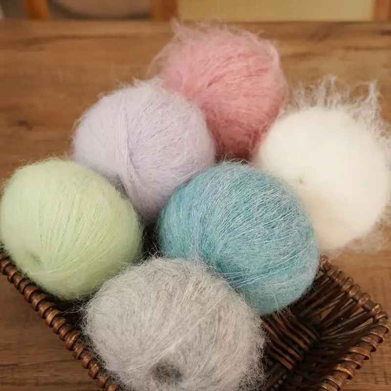 300g Colorful Long-Haired Alpaca Mohair Yarn, Handmade DIY Material, Knitting Needles, Autumn and Winter Fashion Women's Sweater, Coat, Shawl Yarn Ball, 1 Piece = 6 Pieces = 300 Grams thumbnail 5