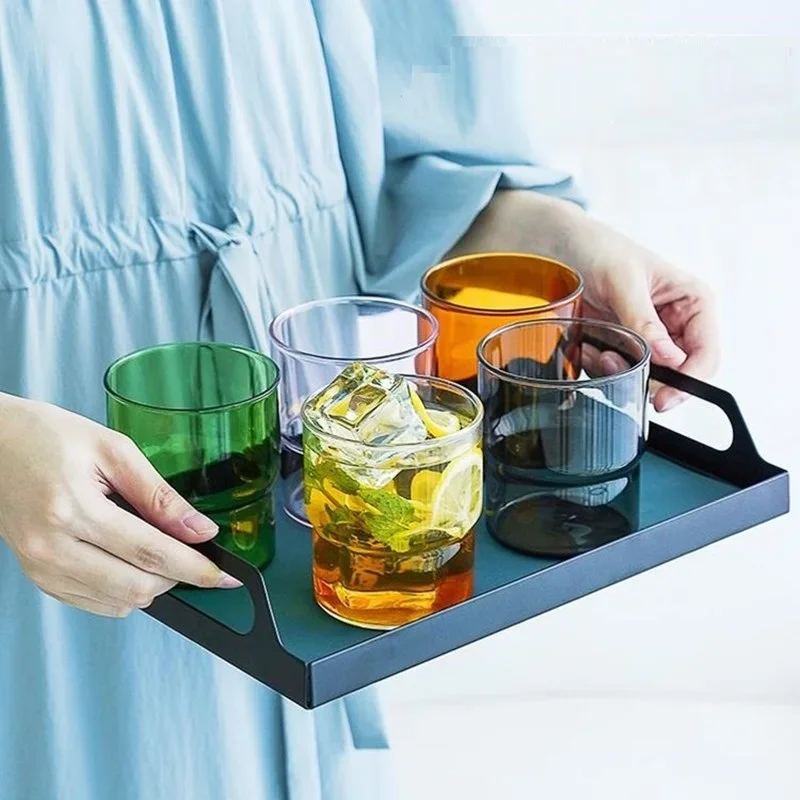 1 300ml 380ml Stackable Clear Pink Grey Amber Blue Green Pink Colored Heat Resistant Milk Water Coffee Glass Mug Tumbler Cup thumbnail 2
