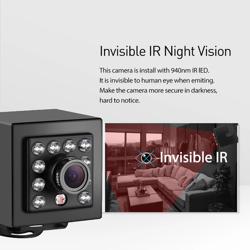 4K 8MP 940nm IR Invisible Mini Type POE H.265 HD IP Camera Night Vision Indoor Security P2P CCTV System Video Cam thumbnail 4