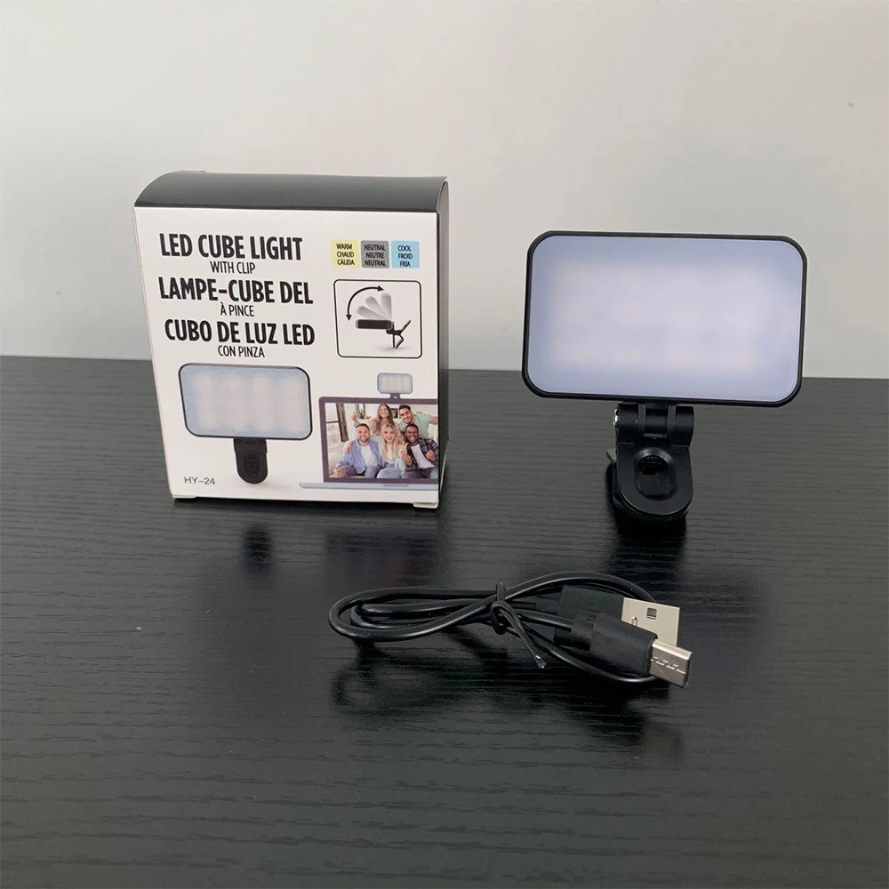 3 Modes Adjustable Brightness Portable Mini Selfie Fill Light Rechargeable Clip On For Phone Laptop Tablet Meeting Make Up thumbnail 6