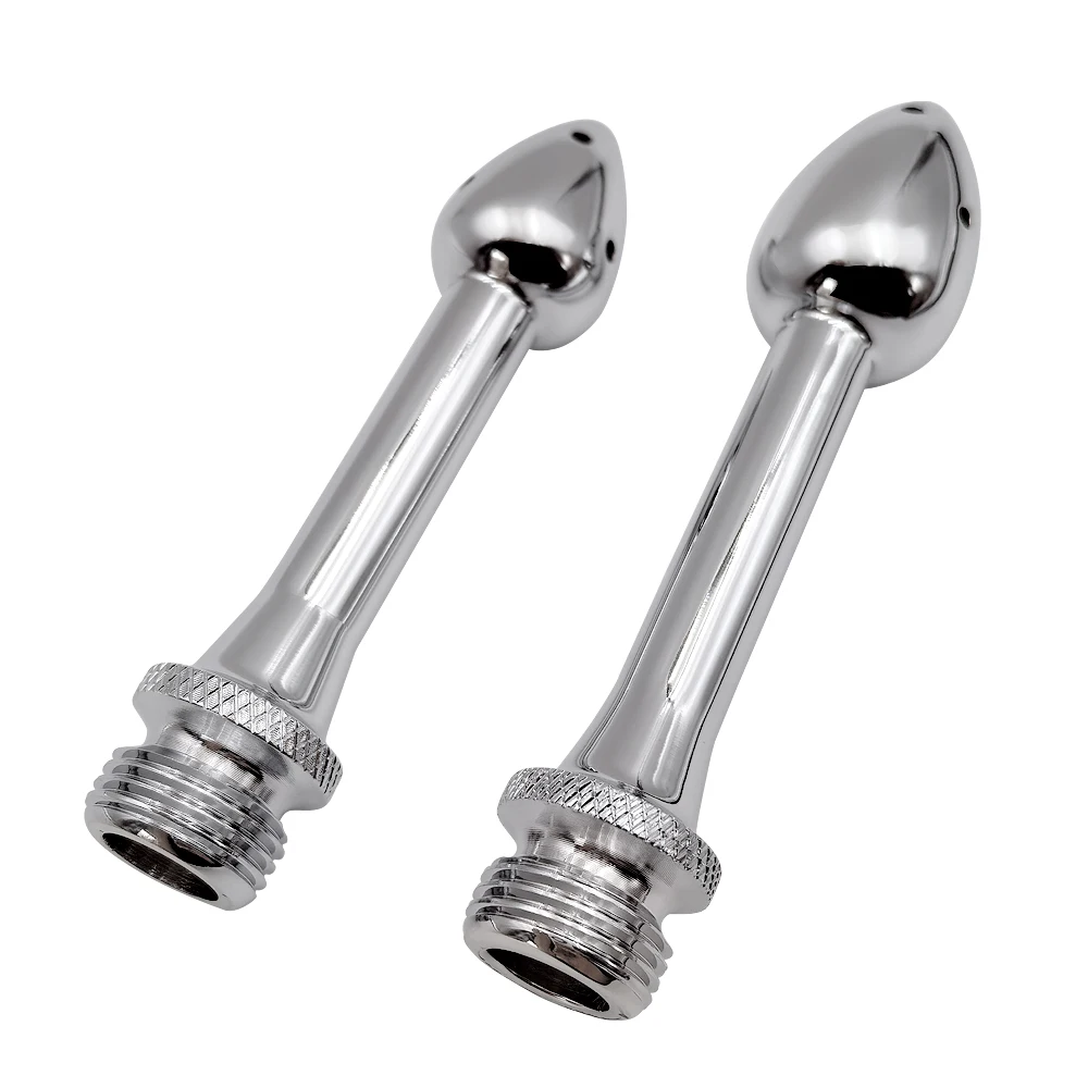Metal Steel Douche Enema Syringe Anal Shower Head Beads Anal Cleaning Kit Butt Plug Attachment Nozzle Tip Couple Adult Sex Toys thumbnail 2