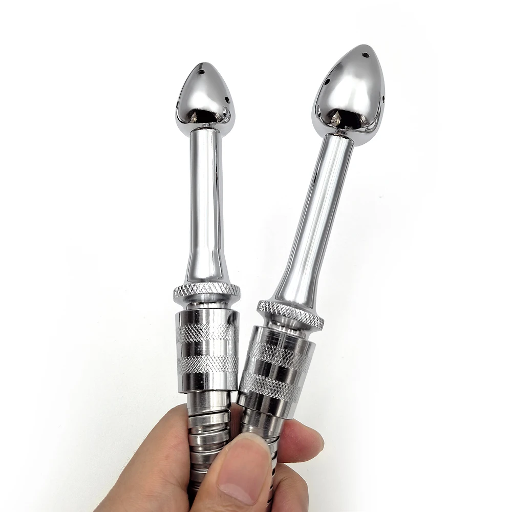 Metal Steel Douche Enema Syringe Anal Shower Head Beads Anal Cleaning Kit Butt Plug Attachment Nozzle Tip Couple Adult Sex Toys thumbnail 5