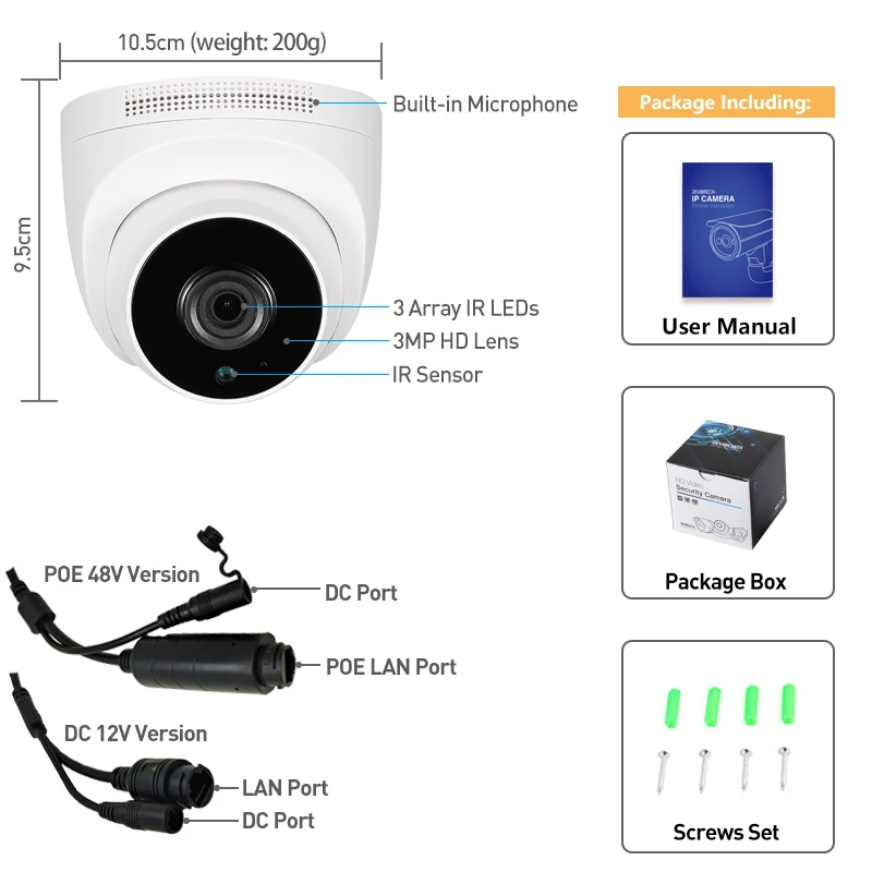 8MP Audio IP Camera POE HD  Indoor Security ONVIF P2P CCTV System Video Surveillance Cam thumbnail 6