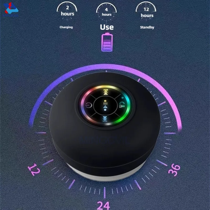 Mini Portable MINGCVIL Bluetooth Audio IPX4 Waterproof Led Lights Bathroom Outdoor Large Suction Cup Can Adsorbed Wall Speaker thumbnail 6