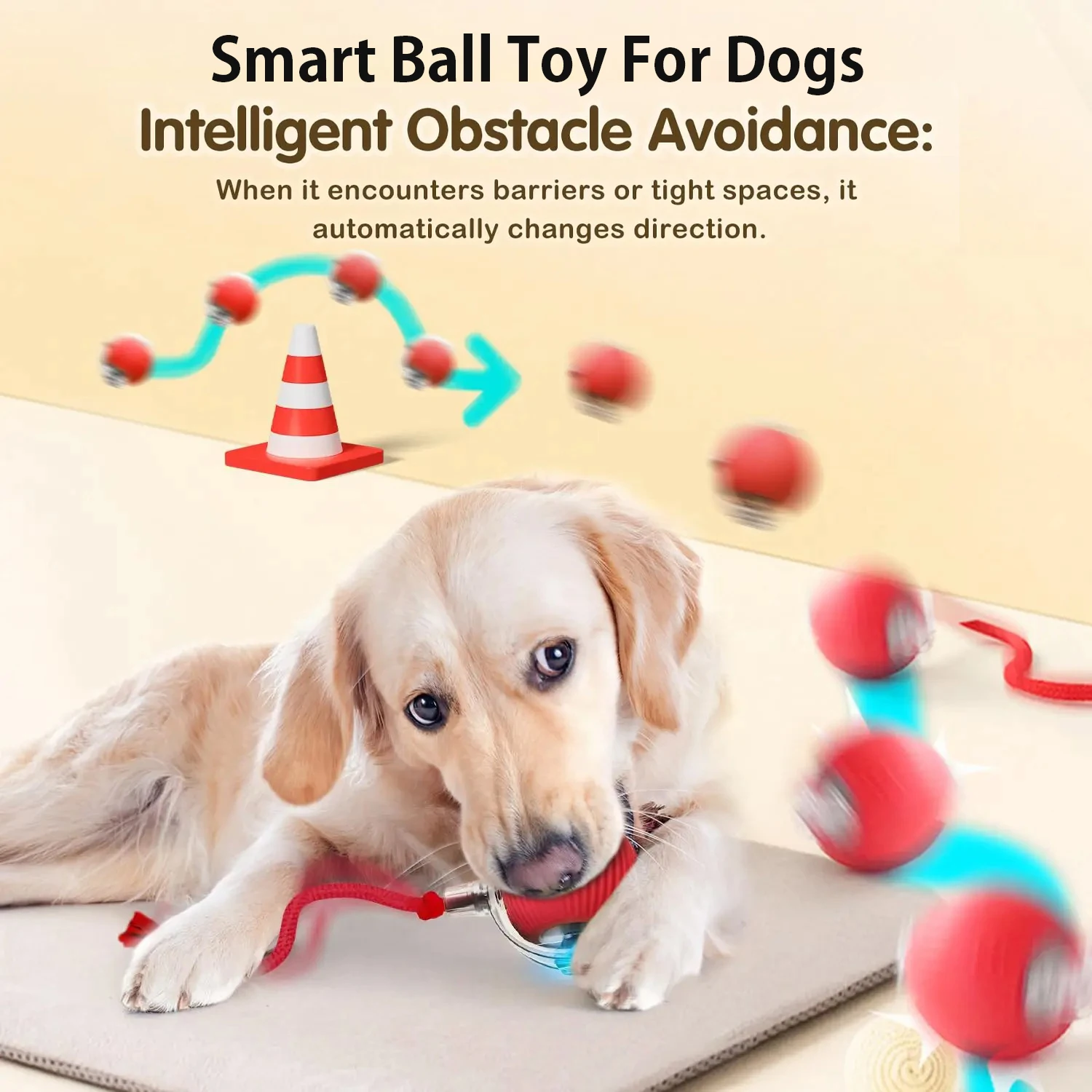 New Dog Interactive Ball Toy,Automatic Rolling Dog Ball Rechargeable,Smart Puppy Interactive Toy,Intelligent Balls Toy for Dogs thumbnail 5