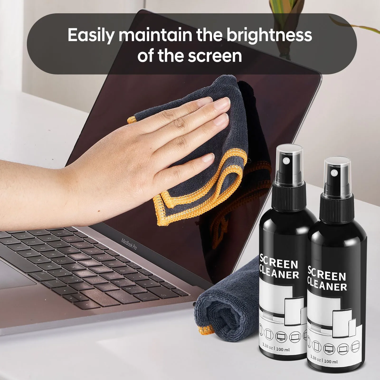 Screen Cleaner Spray Kit-Glass Cleaner Spray and Microfiber Cleaning Cloth,Suitable for a variety of Glass,Glasses,Camera Lenses thumbnail 2
