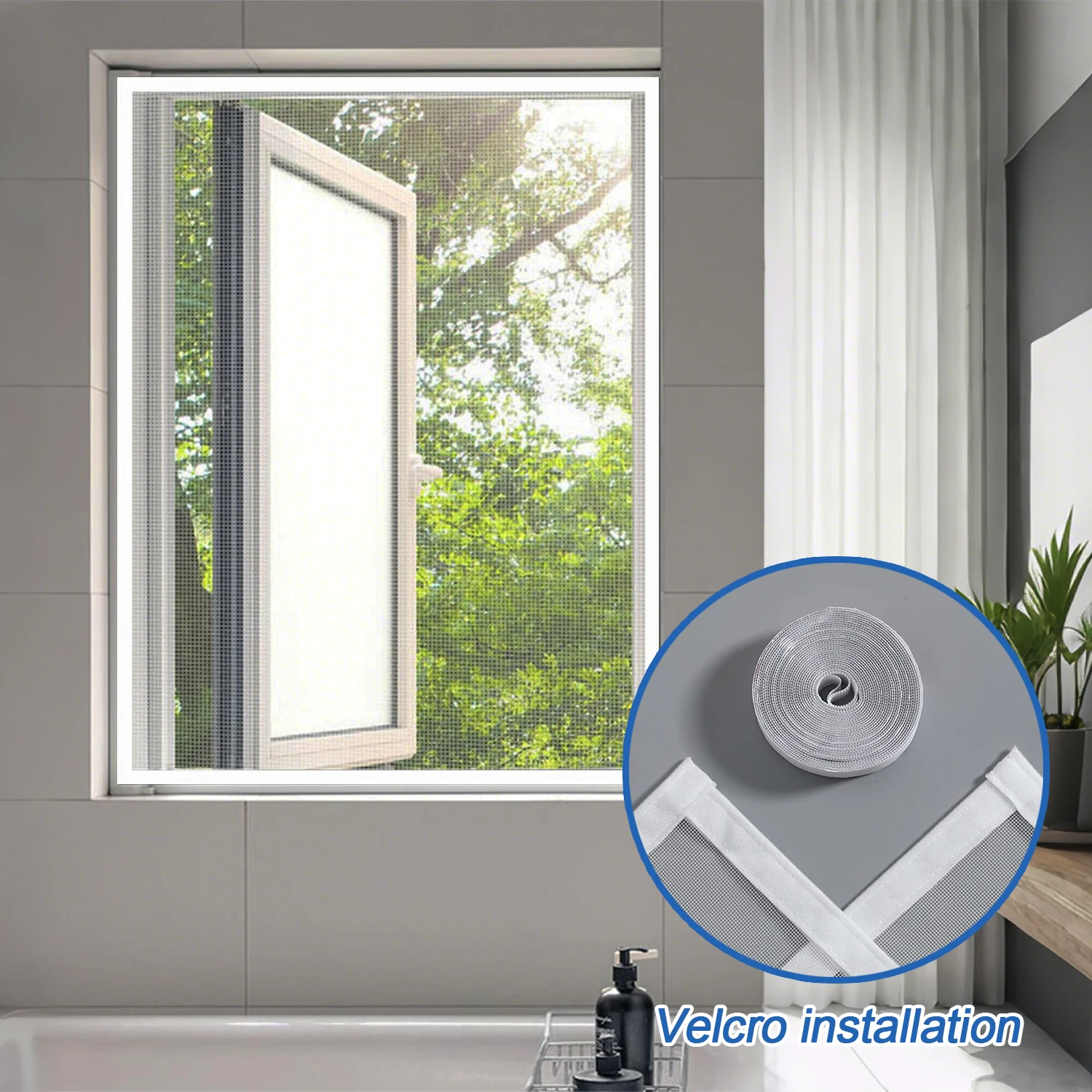 Window mosquito net, summer mosquito prevention, window screen, self-adhesive mosquito net, durable thumbnail 2