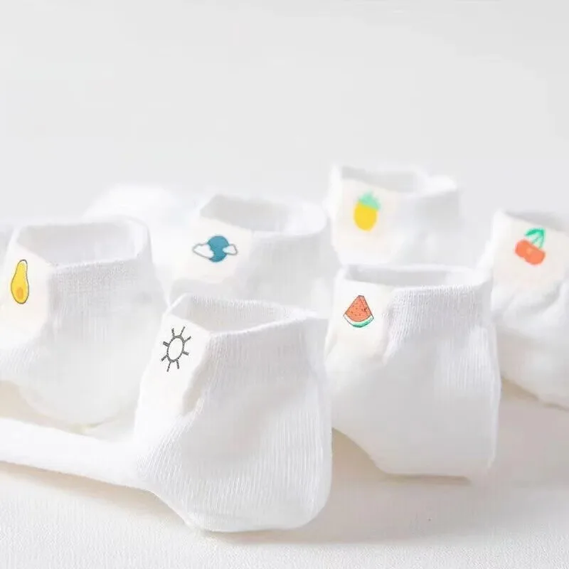 6 Pairs/Pack Ankle Socks Women 100% Cotton Invisible Sweat-absorbing Girls Low Tube Boat Socks EU 36-40  white socks thumbnail 2