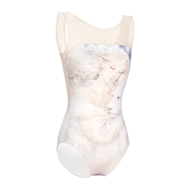 Women Ballet Leotard Printing Sleeveless Vest Dance Leotard Adult Ballet Bodysuit thumbnail 3